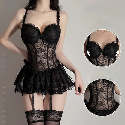 Sexy lingerie for women‘s, Porn lace dress Set
