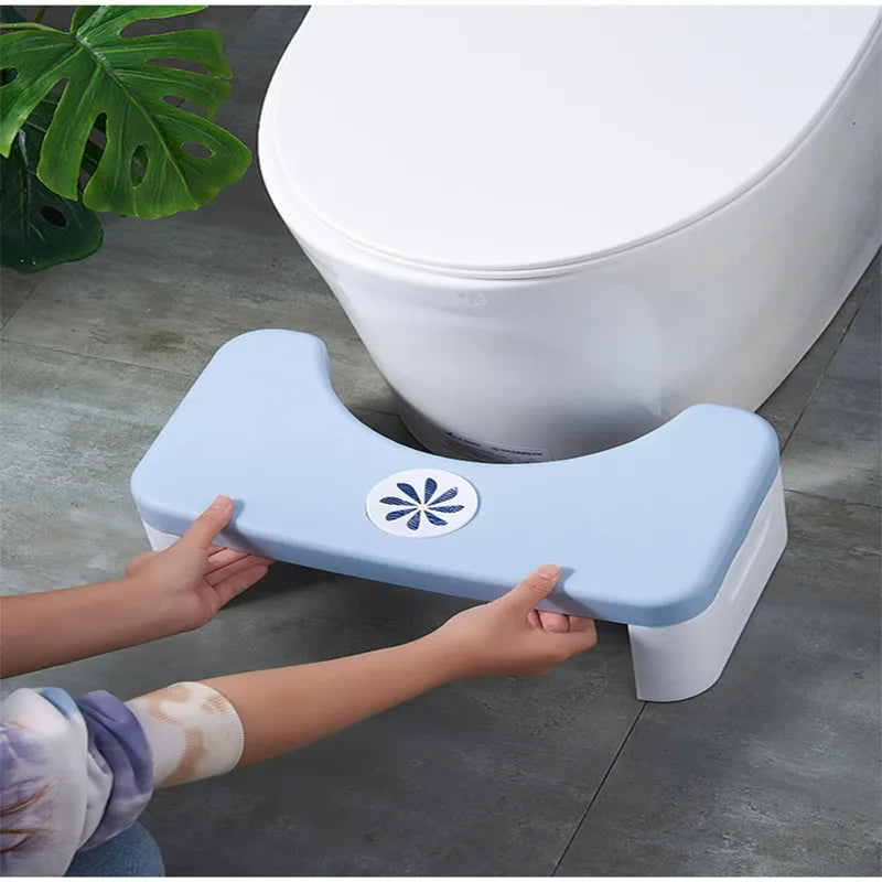 Folding toilet step stool comfortable squat stool suitable for all toilets, easy to store