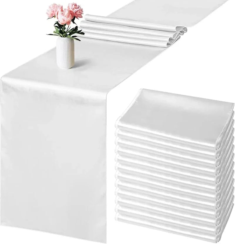 2-10PCS Satin Table Runner 30x275cm For Wedding, Party Events, Decoration, Birthday Parties ,Banquets, Decor, Graduations ,Engagements.