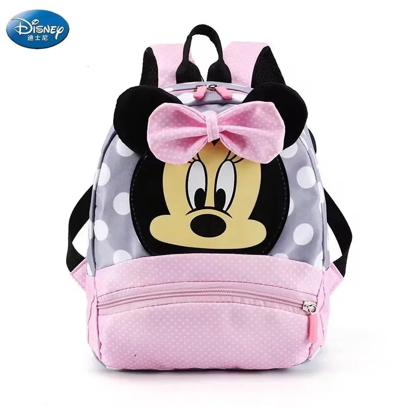 Disney Cartoon Backpack For Baby Boys Girls, Minnie Mickey Mouse Children Schoolbag.