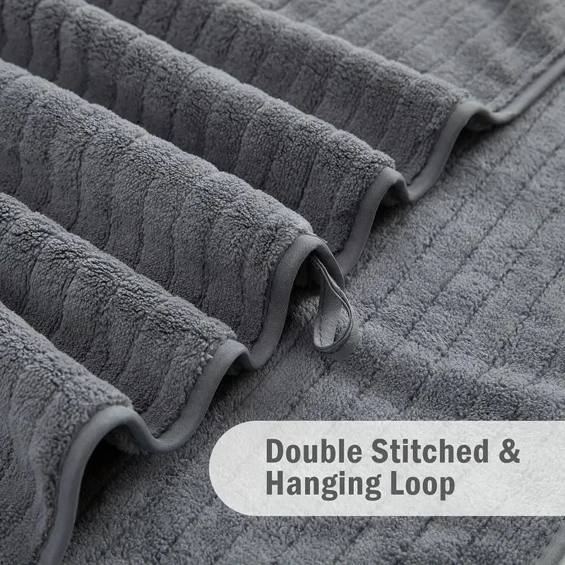 8 Pcs Bath Towel Set - Included 4 Washcloths, 2 Face Towels & 2 Bath Towels.