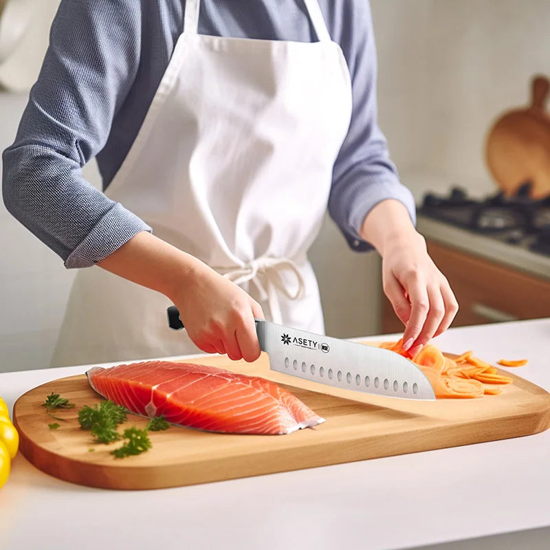 15 PCS Kitchen Knife Set, With Built-in Knife Sharpener Block, Professional Stainless Steel Knife Set.