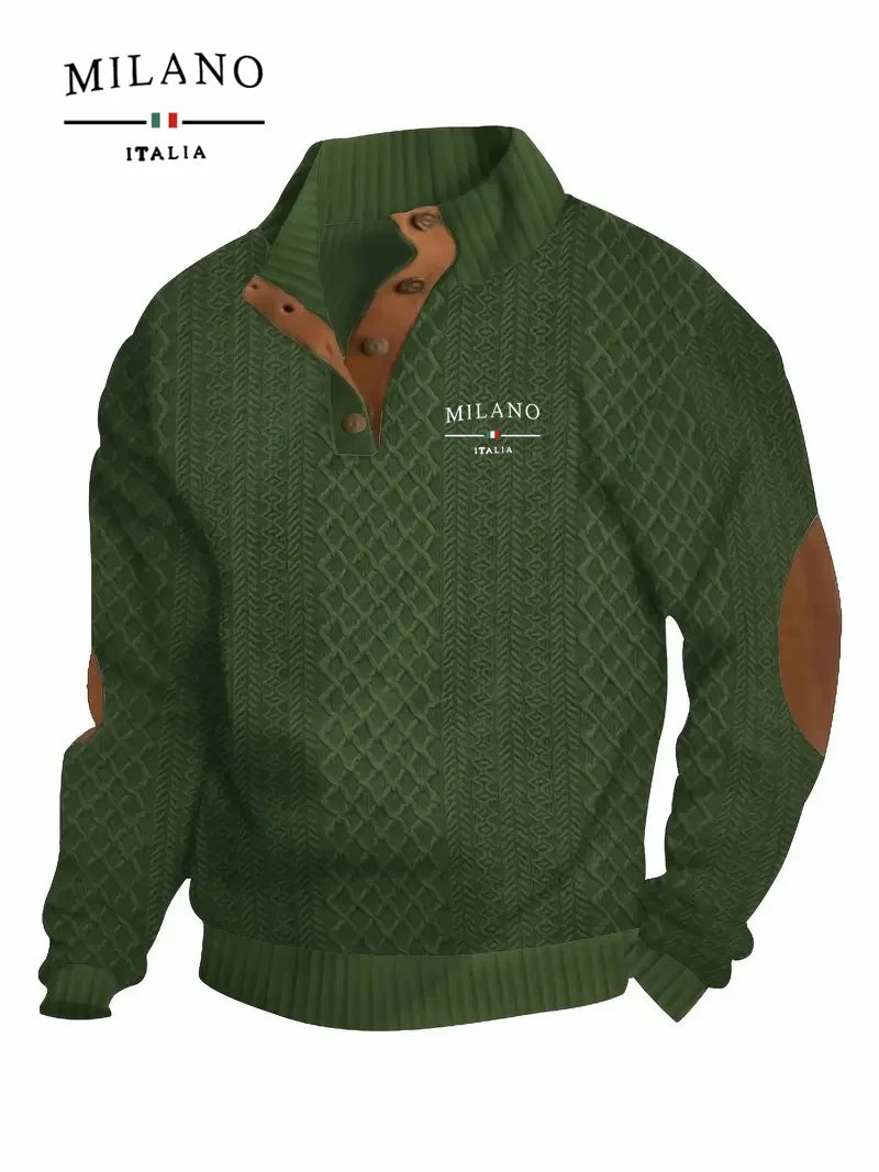 Henry hoodie Italian Milan pattern warm soft and skin-friendly.