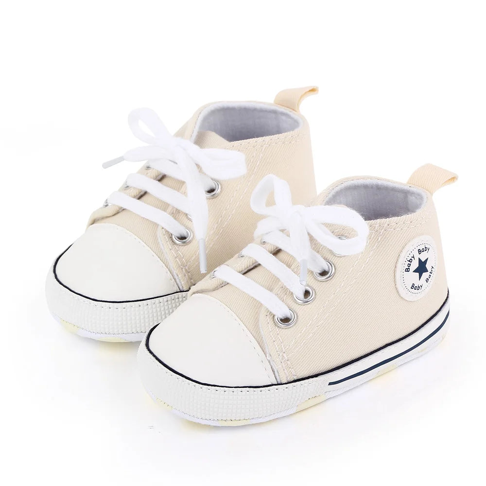 New Baby Shoes Boys Girls Classic Canvas Casual Sneakers, Spring Newborn First Walker Toddler, Non-Slip Walking Shoes.