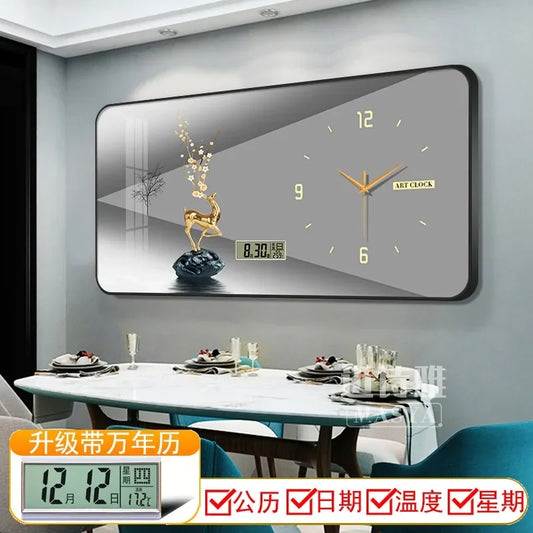Digital Luxury Large Wall Clock, silent Timepiece,  Living Room Decorations!!