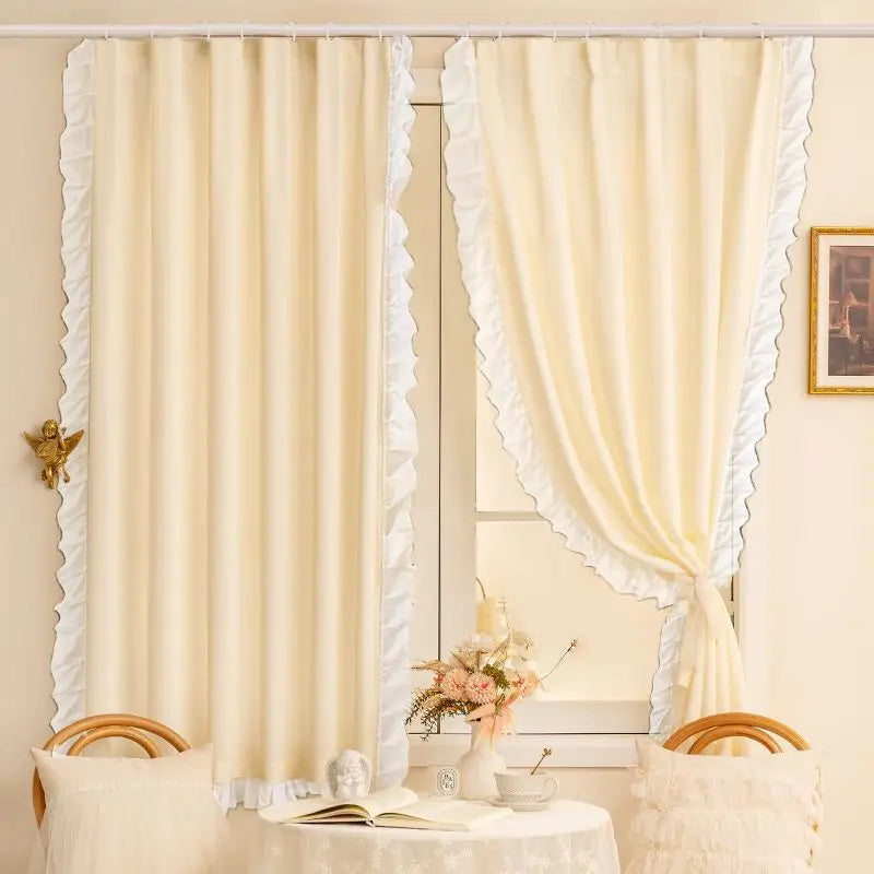 Curtains for Window Room Decoration, Lace Curtains Double Layers Blackout Curtains.