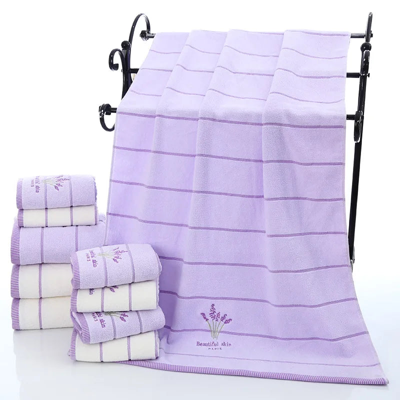 Luxury White Lavender, Purple Bath Towels, for Adults and Children,  Christmas Gift, 1Pc