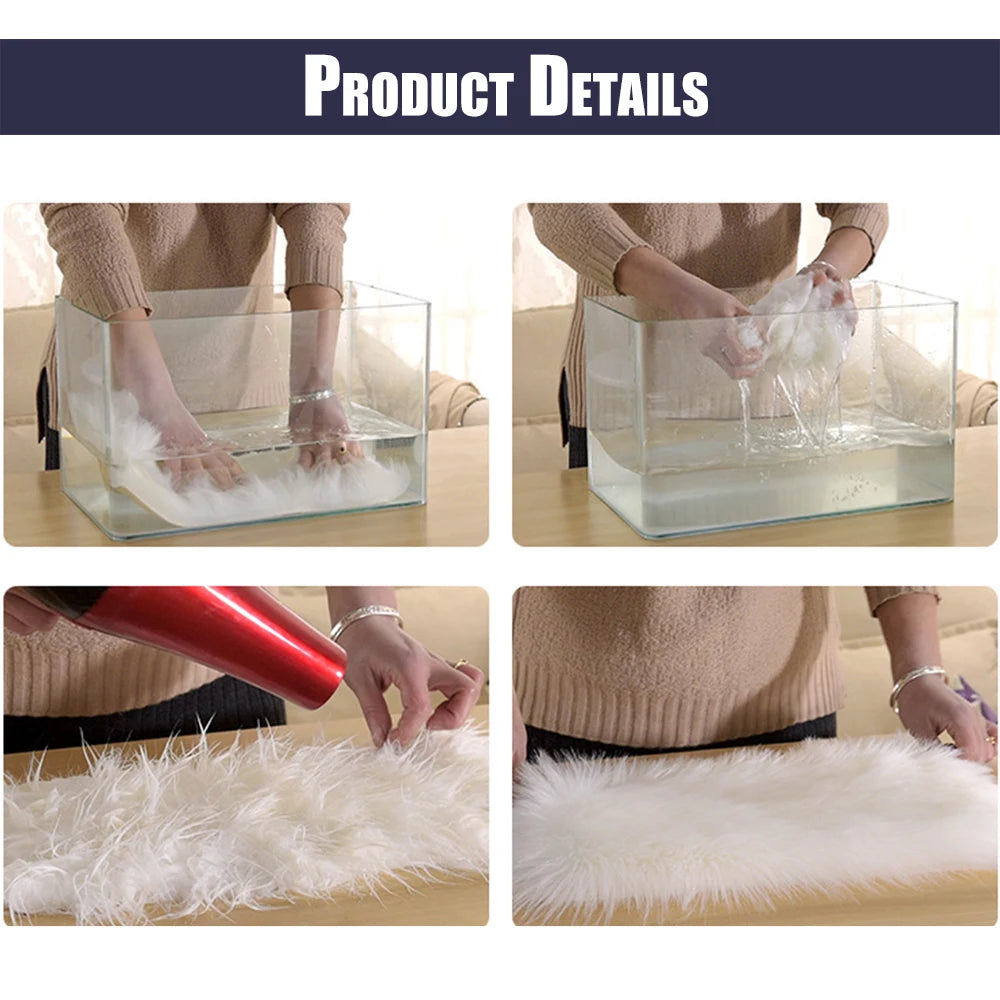 Heart Shaped Faux Fur Rug, Bedroom Fluffy Shaggy Area Rugs, Sheepskin Fuzzy Rug Carpets.