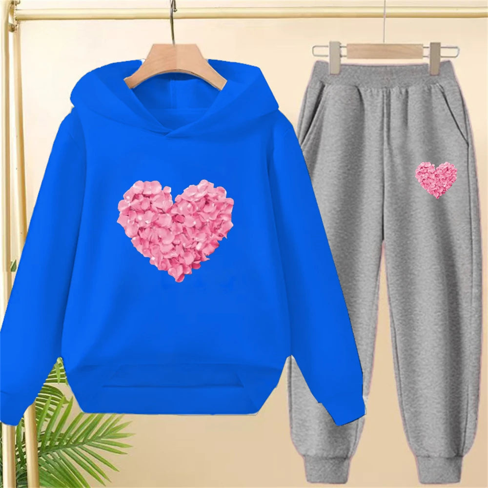 Petals heart-shaped, Children's Tops and bottom, Girls, Boy age 3-12, Toddle, clothing.