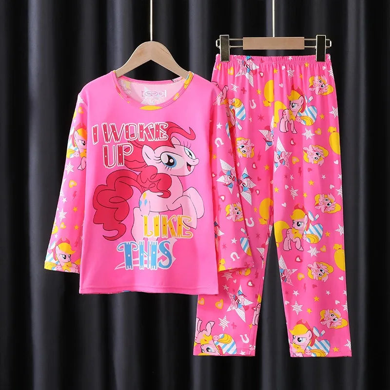 Cute Cartoon Printed Pajamas Sets Long Sleeve Suits Children's Clothing