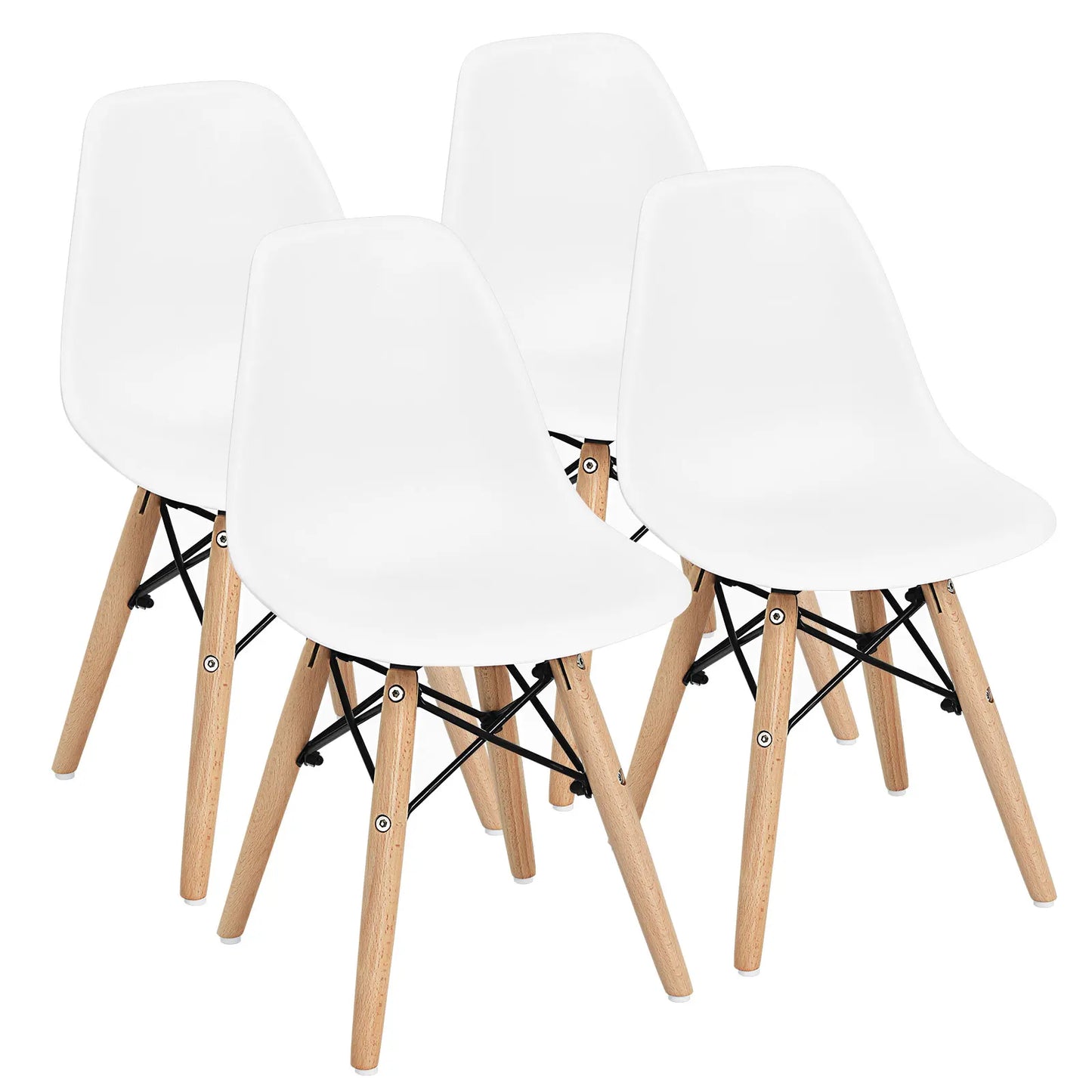 4 PCS Kids Chair Set Mid-Century Modern Style Dining Chairs w/ Wood Legs.