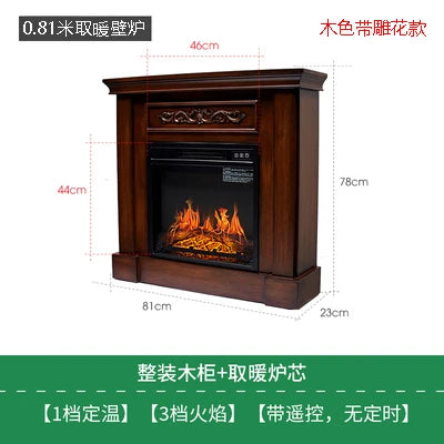 Natural Wood Living Room Fireplace Rustic  Decoration