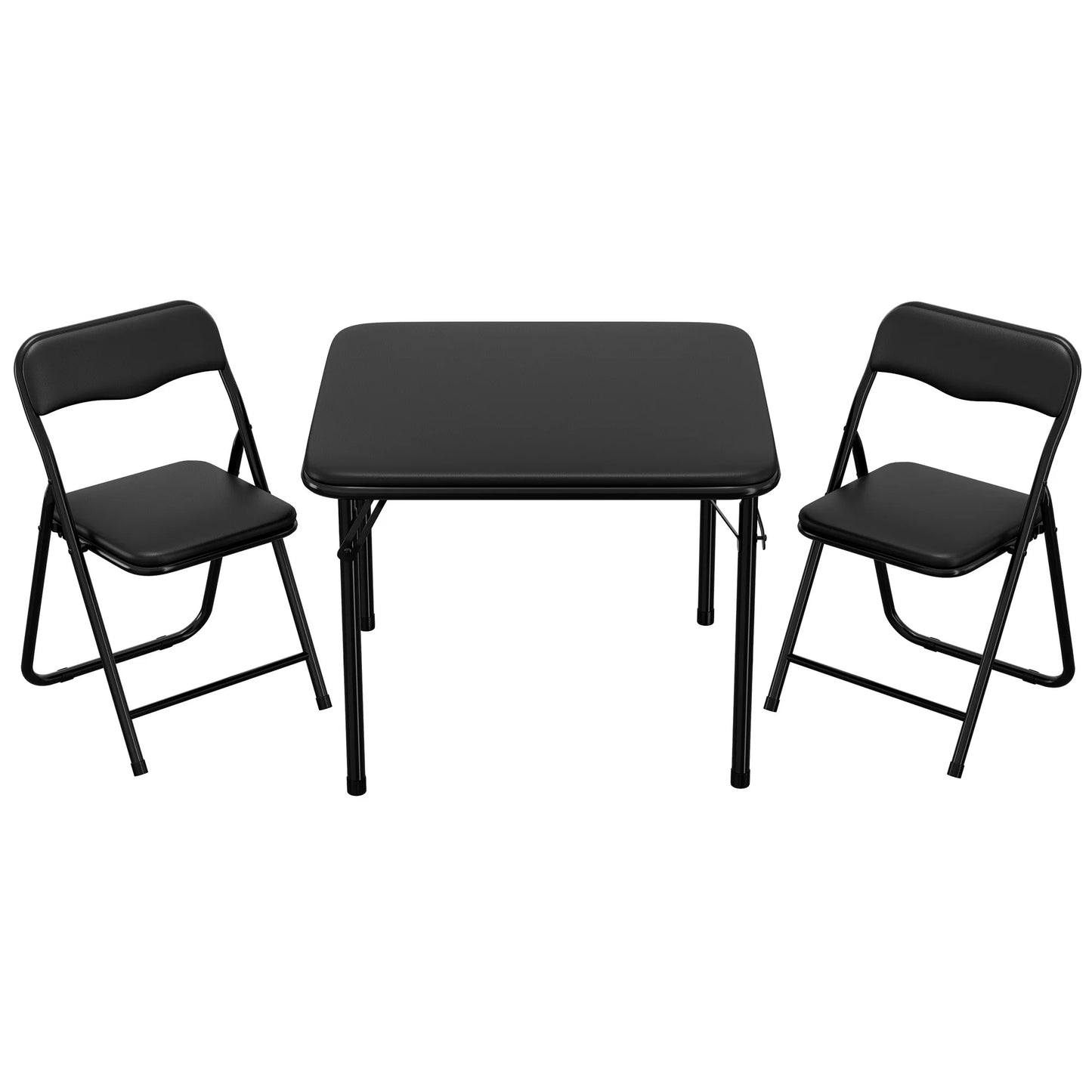 Folding Table and Chairs Set of 3, Portable Table and Chair Soft Cushion.