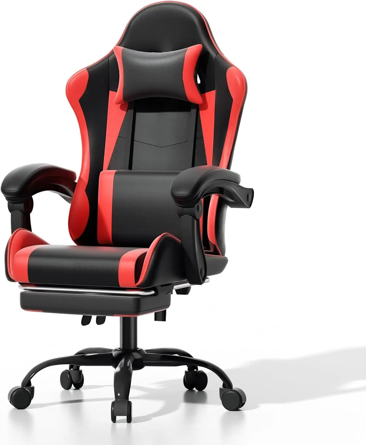 Athena Collection Carbon Fiber Black Gaming Chair - Ergonomic with Footrest, Headrest, Lumbar Support, Height Adjustable Swivel.