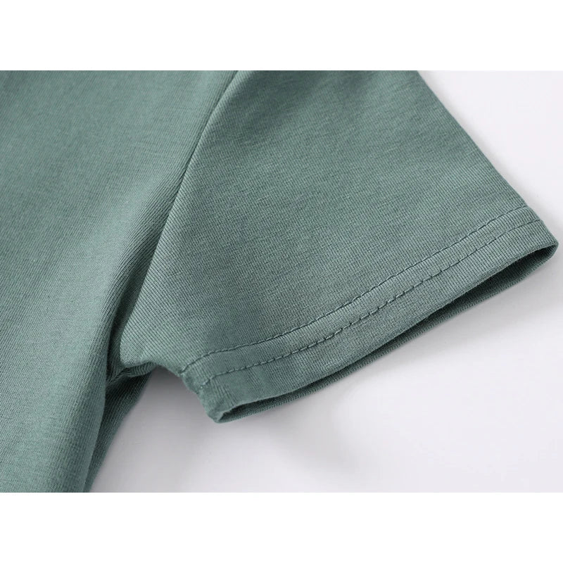 Boys Cotton Polo Shirts Children Kids Girl T shirt 2025,White Solid ColorTops