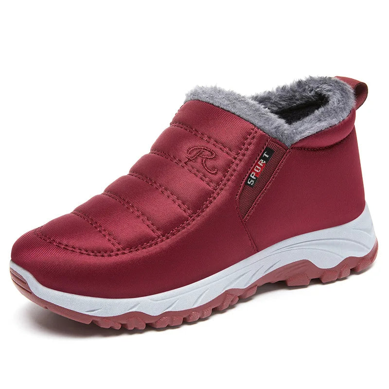Thickened Fleece Lined Winter Boots Women, New Style Casual round Toe Flat Heel Walking Boots.