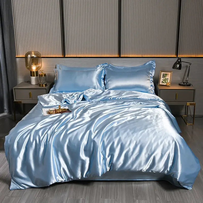 Luxury 100% Silk Bedding  with Duvet Cover4pcs Bed Cover