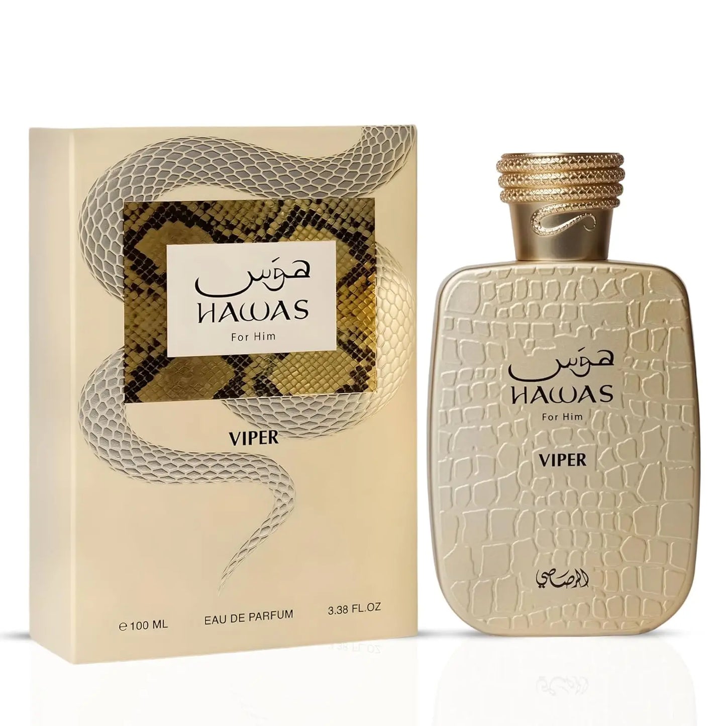 Hawas Viper Fragrance for Men: 3.38 FL OZ EDP, Long-Lasting Intense Aroma