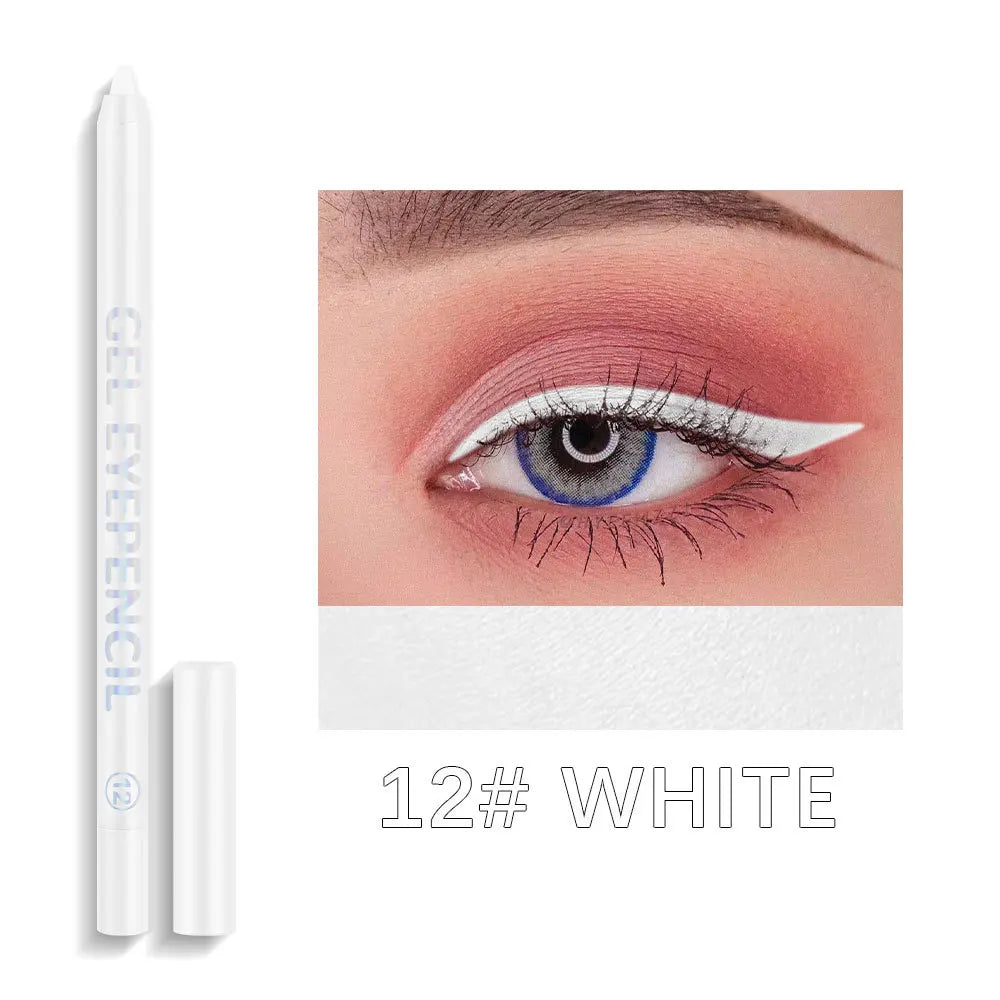 12 Colors Shine Pearlescent Eyeliner Pencil Waterproof Eyeliner Gel Pen
