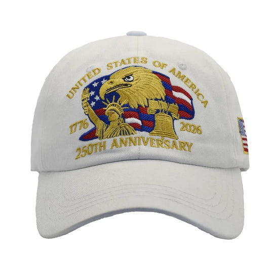 Gorra ajustable de algodón lavado con estampado del águila del 250 aniversario de EE. UU., gorras de camionero, gorra de béisbol con visera para exteriores.