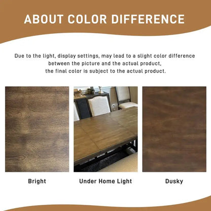 6-Piece Dining Set, Extendable 60-78 inch Wooden Table with Leaf, 4 Upholstered Chairs & Bench