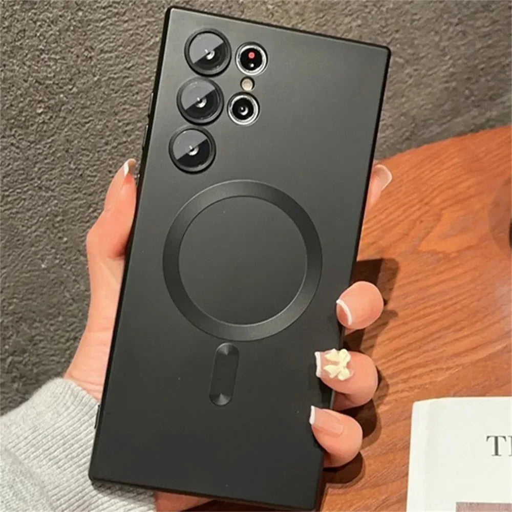 Luxury Magnetic Case for Samsung S25 S24 S23 S22 Ultra S21 S20 Plus, Samsung Note 20 Ultra