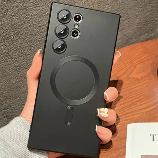 Luxury Magnetic Case for Samsung S25 S24 S23 S22 Ultra S21 S20 Plus, Samsung Note 20 Ultra