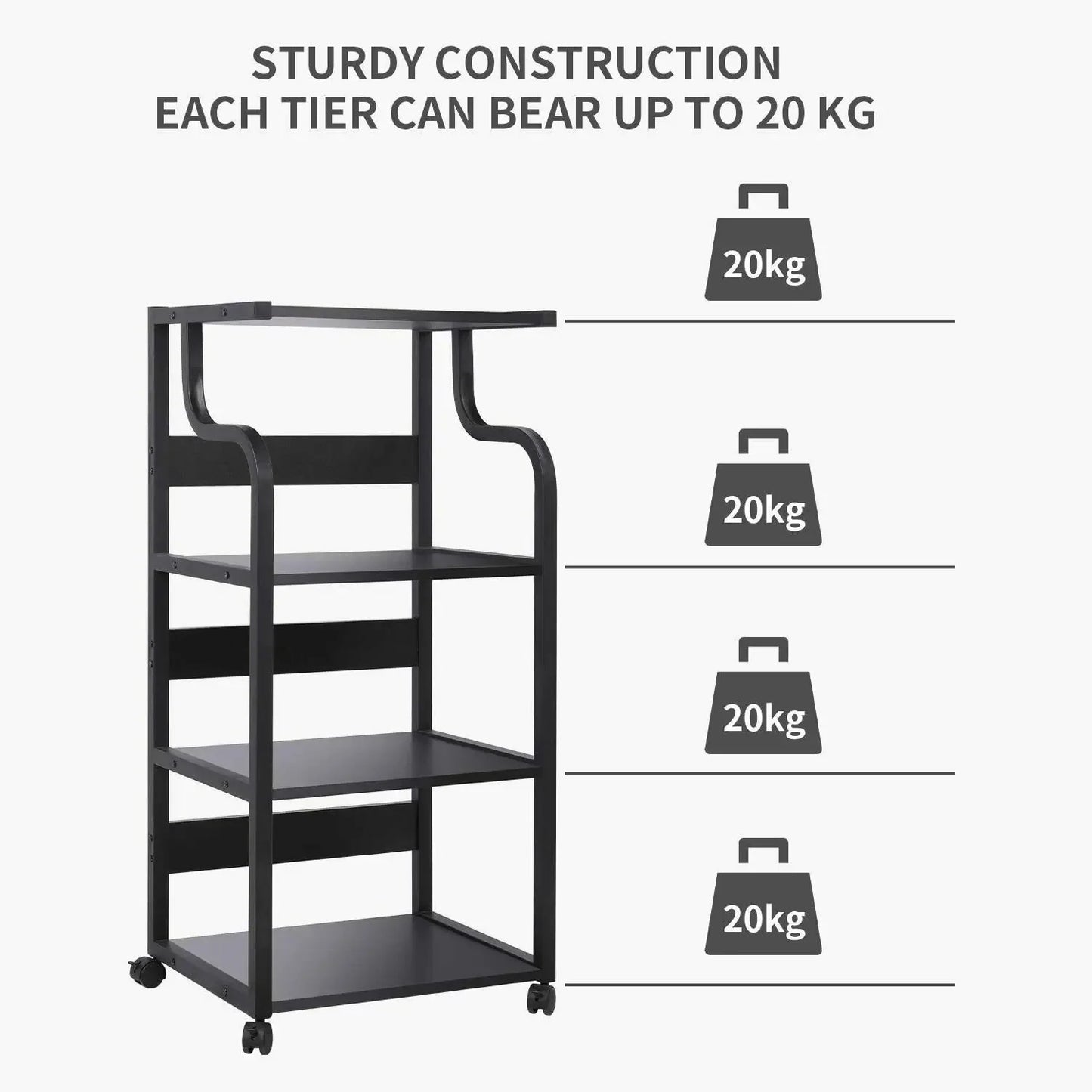 Printer Stand, Mobile Printer Table with Wheels for Home Office.  PC Tower Stand, Host Computer Cart.