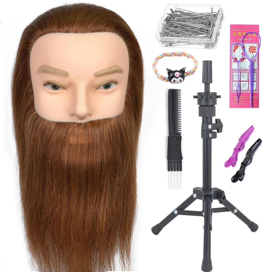 100% Real Human Hair Mannequin ,Styling Heads Cosmetology Practice Heads.
