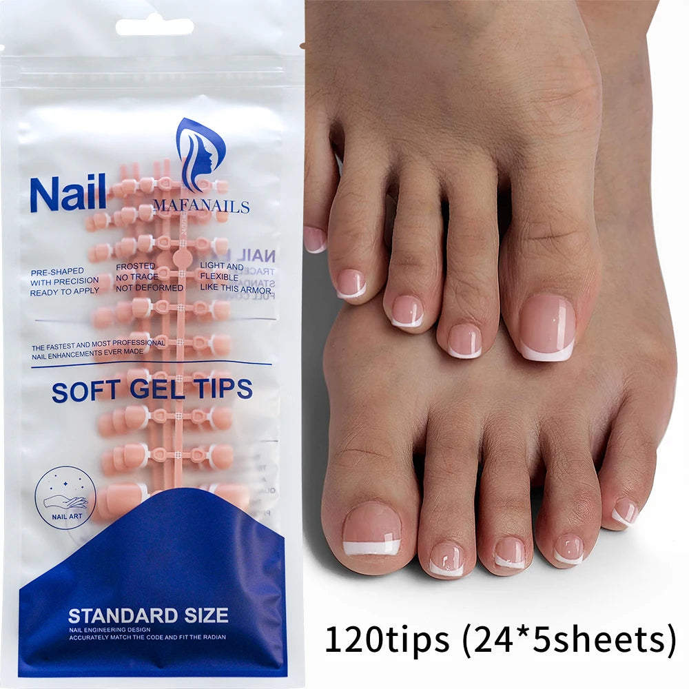 100PCS Short Square False Toenail Tips, Full Cover Acrylic Nail Art.