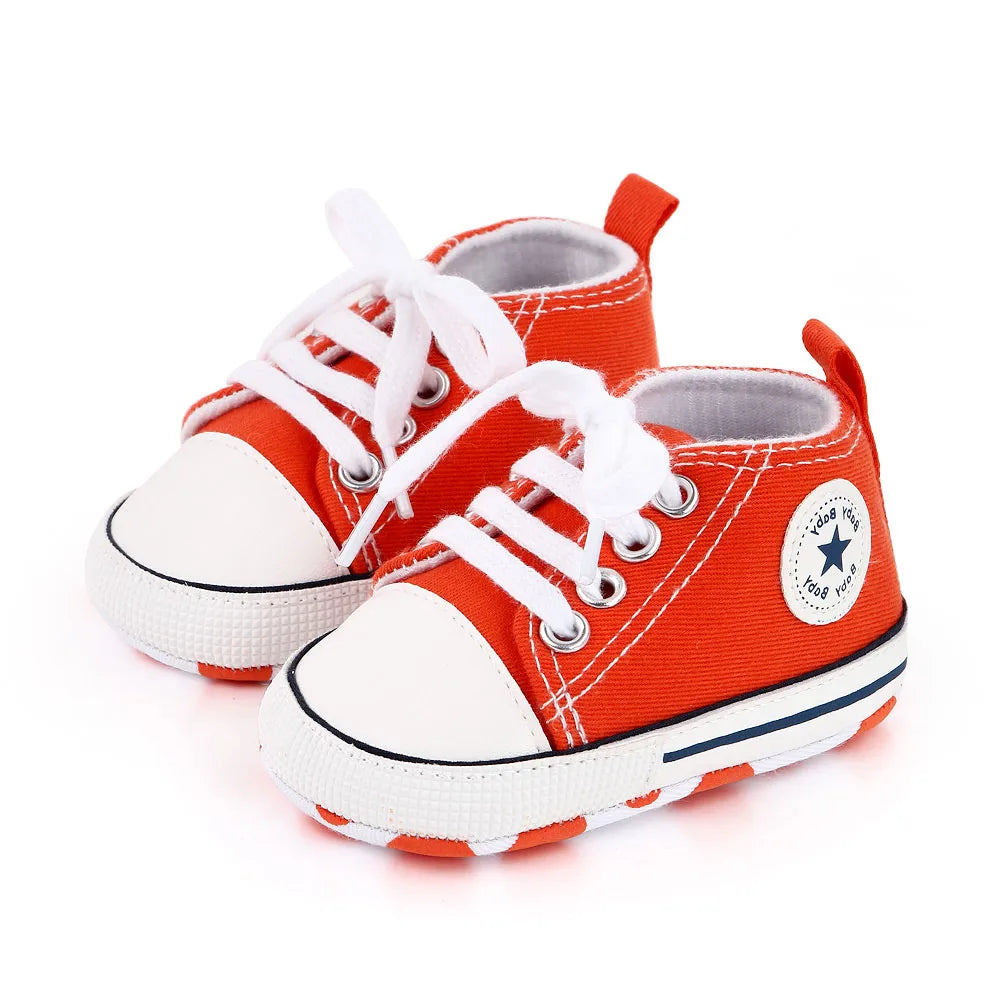 New Baby Shoes Boys Girls Classic Canvas Casual Sneakers, Spring Newborn First Walker Toddler, Non-Slip Walking Shoes.