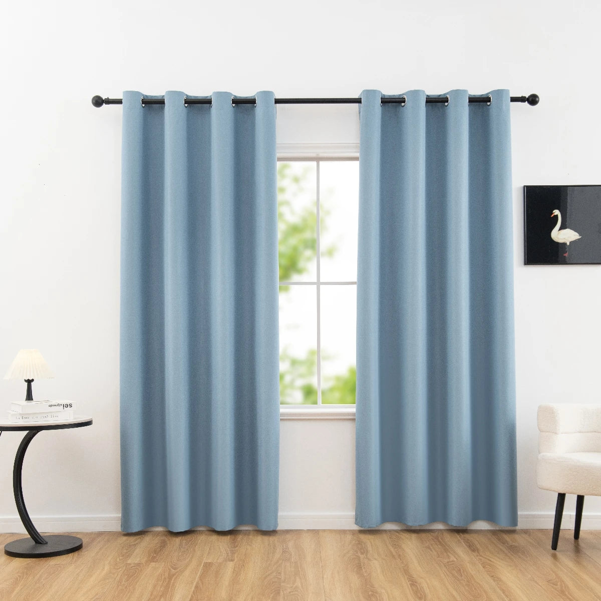 1panel Solid 100% Blackout Curtains with Grommets, Total Privacy Drapes for Bedroom, Living Room, Home Decor.
