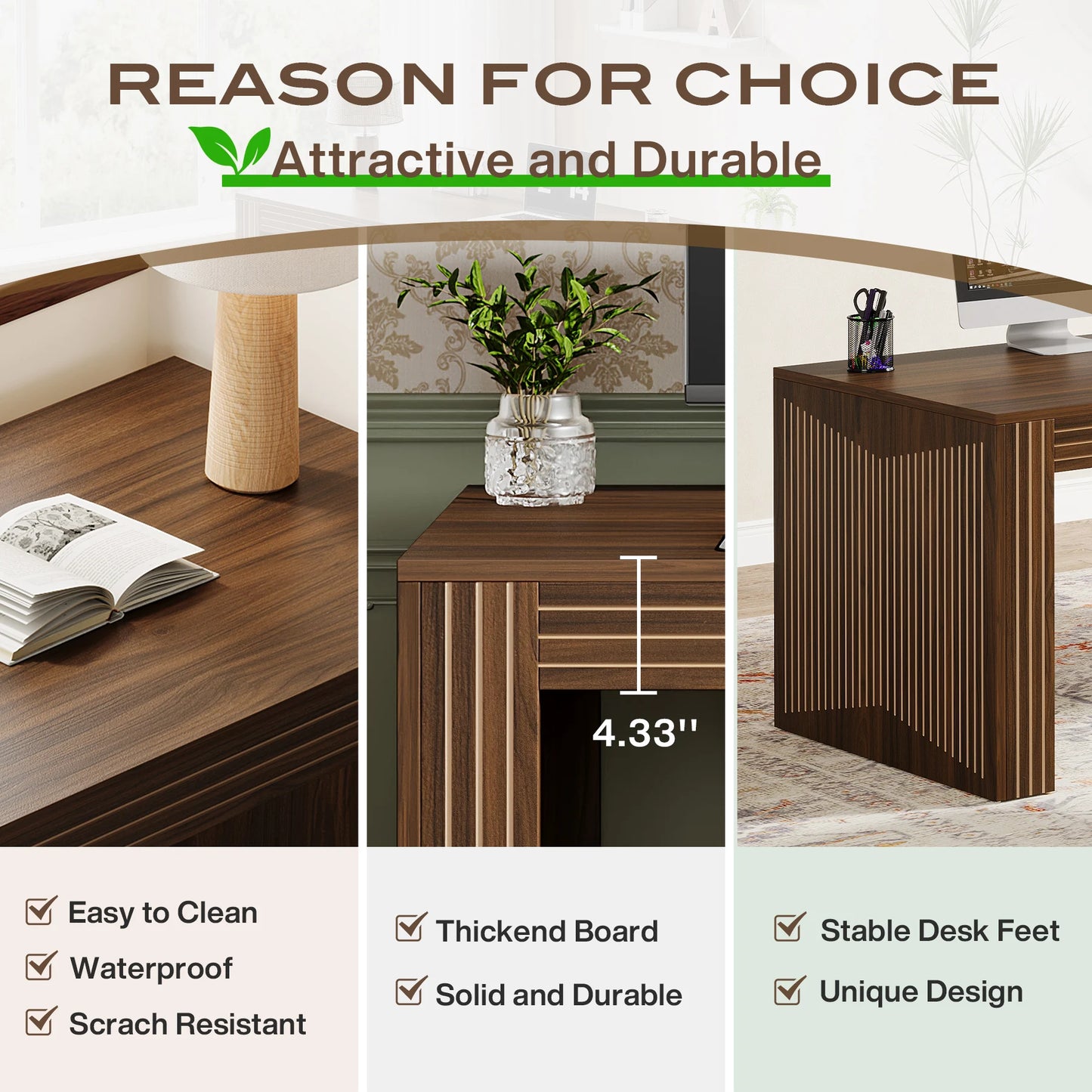 79-Inch Extra Long Desk, Two Person Double Desk for Home Office, Wooden Long Computer Desk.