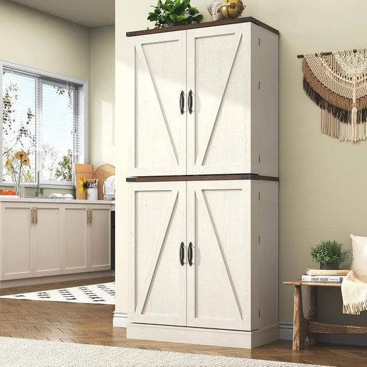 NEW Farmhouse Kitchen Pantry Cabinet,71" Tall Storage Cabinet.