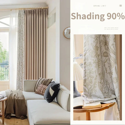 French Pastoral Style Drapes Light Luxury Bedroom Blackout Curtains