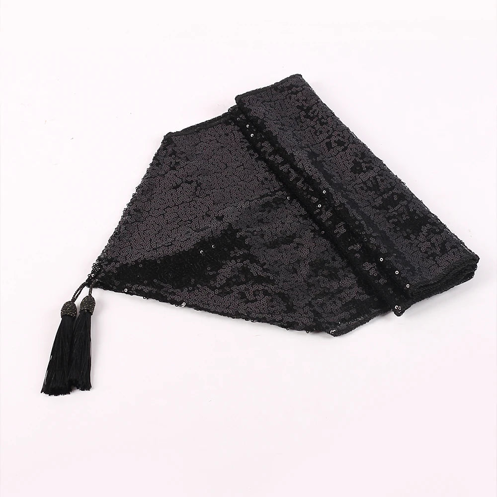 Sequin Table Runner Glitter Tassel Table Runner, for Birthday Party ,Wedding, Table Decoration 30x180cm.