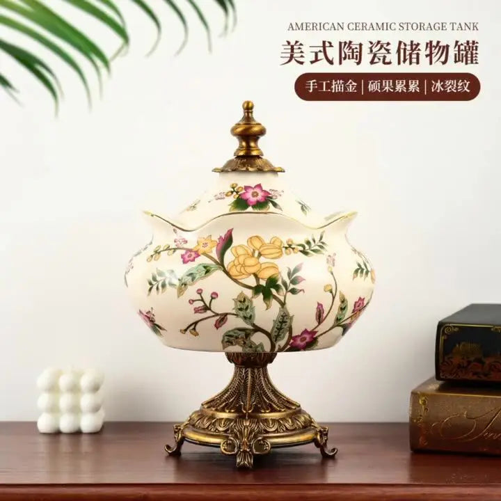 American retro ceramic storage jar crafts, general jar ornaments.