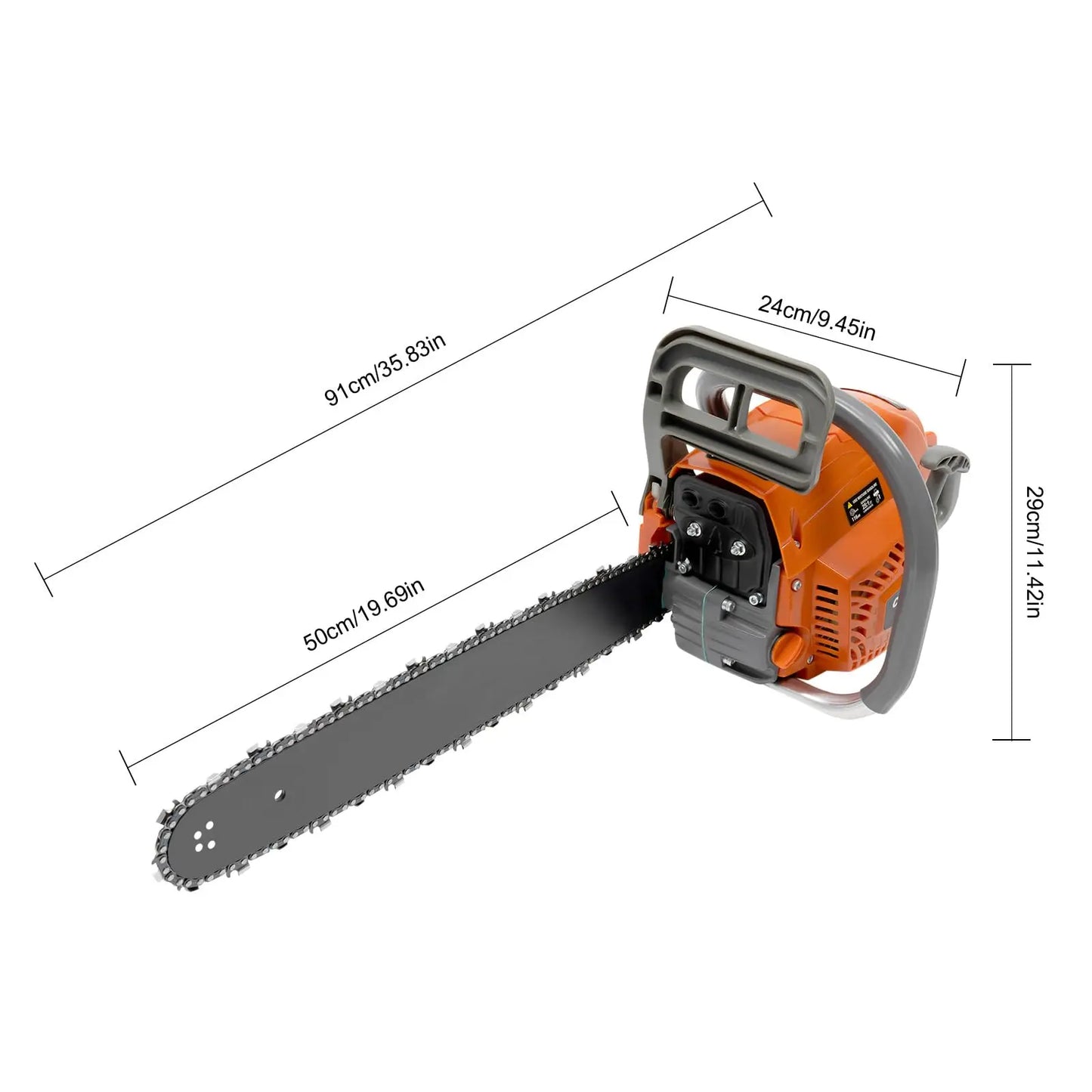 58Cc Gas Powered Chain Saw 20 Inch  Cordless  2-Cycle