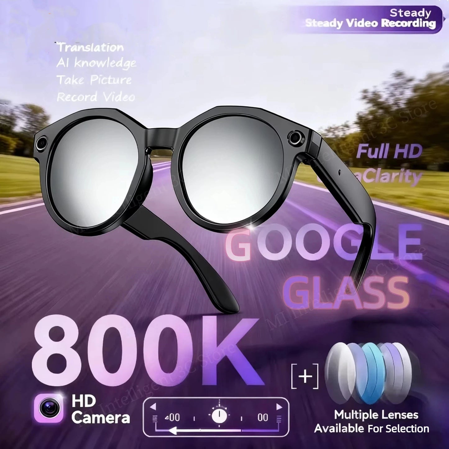 8K HD AI Smart Glasses, Chat GPT 800MP Camera, Bluetooth, Call AI Translation ,Voice Assistant Control ,Sunglasses Women Men 2026.