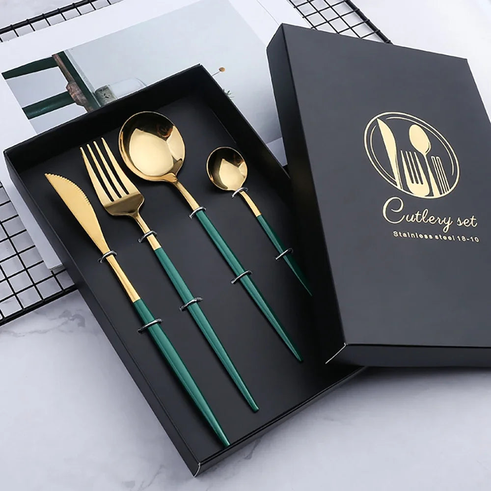 30Pcs Flatware Set Stainless Steel Tableware Set