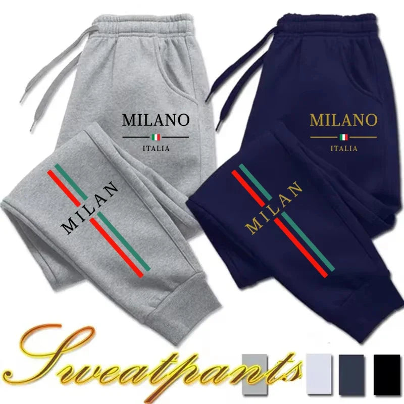 2025 Milan City Printed Jogger Pants, Men, Women Autumn Winter Casual, High Quality Running Sweatpants.