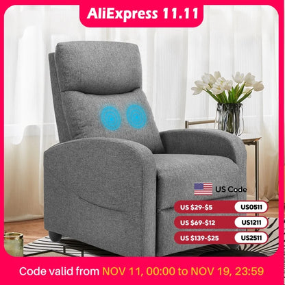 Recliner Chair Massage Sofa Lumbar Support  Seat Living Room