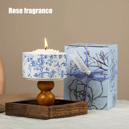 Scented Candles with Wooden Wick Decorative Aromatic  Flameless
