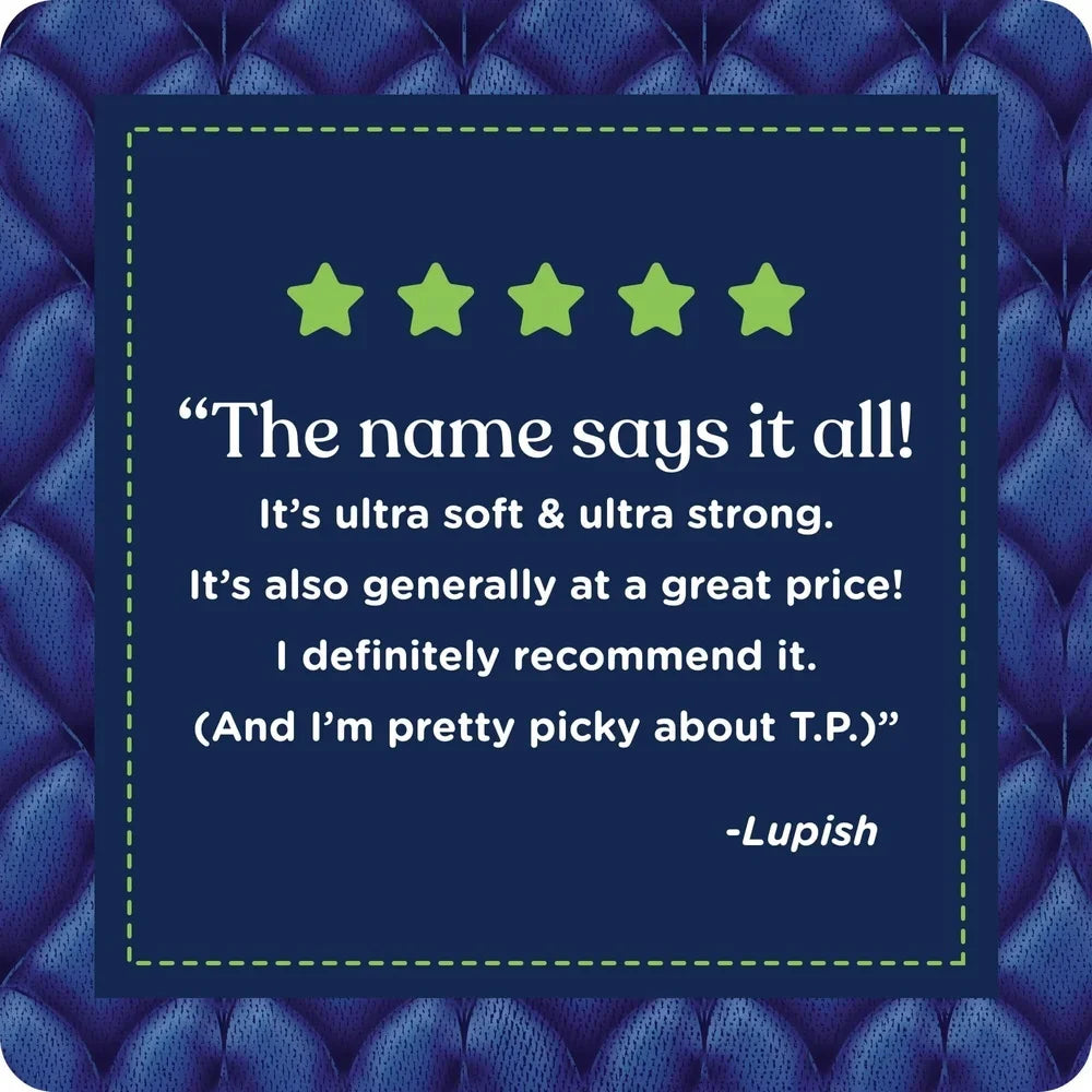 Ultra Soft Strong Toilet Paper 12 Mega Rolls 2 Ply 5X Strong Septic Safe Eco-Friendly.