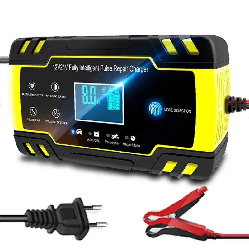 12-24V 6/8A Full Automatic Battery charger, Digital LCD Display Car Chargers Power Repair Chargers, Wet Dry Lead Acid.