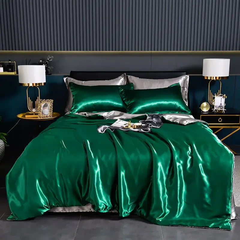 Luxury 100% Silk Bedding  with Duvet Cover4pcs Bed Cover