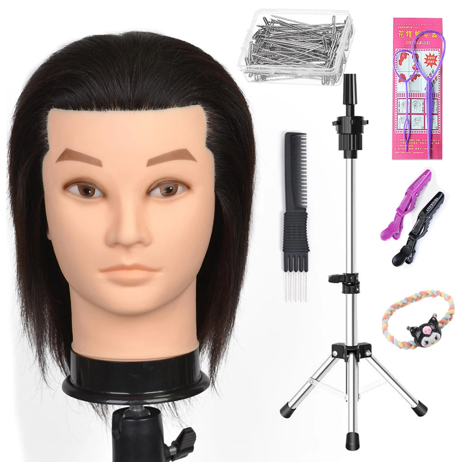 100% Real Human Hair Mannequin ,Styling Heads Cosmetology Practice Heads.