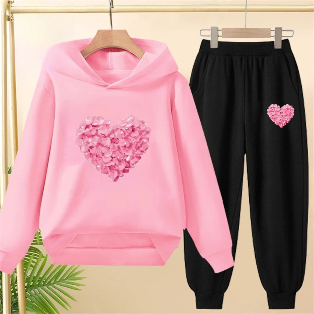 Petals heart-shaped, Children's Tops and bottom, Girls, Boy age 3-12, Toddle, clothing.