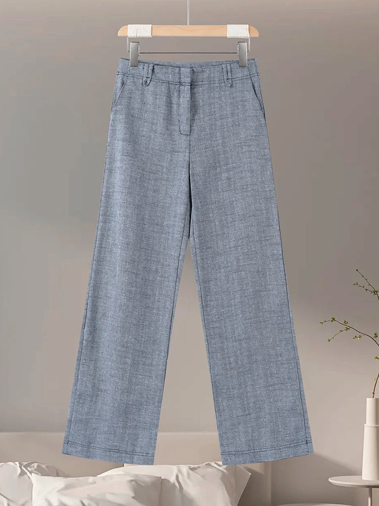 Women's Outwear 2 Piece Set Coats Pants ,Zipper Short Jackets, Straight-Leg Trouser Woman Clothes