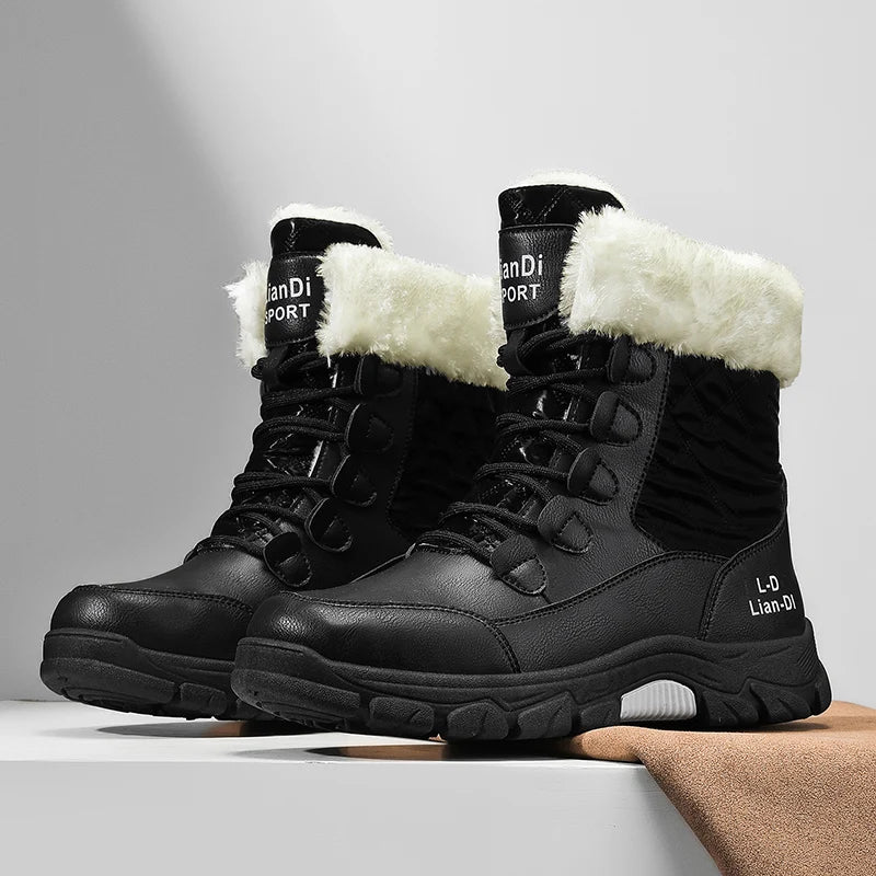 Men's Outdoor, Velvet Snow Boots Waterproof  Cold Proof Long Boots